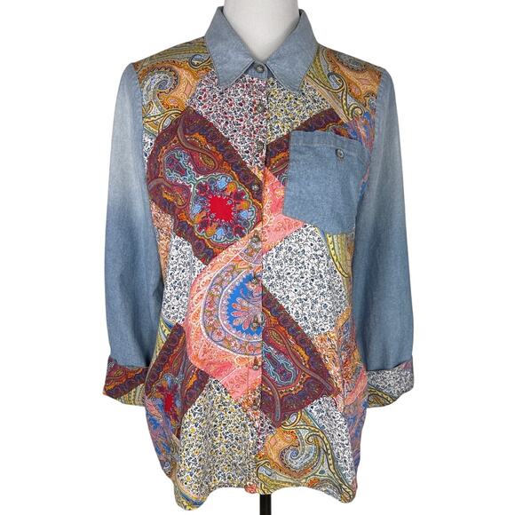 Anthropologie Tops - Anthropologie Aratta Silent Journey Texas Shirt, Paisley, Floral, Size Medium